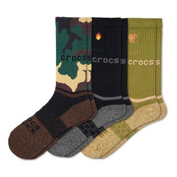 Crocs Adult Crew Graphic 3-Pack Strumpor Dam Svarta | Sverige 1639QMAZ